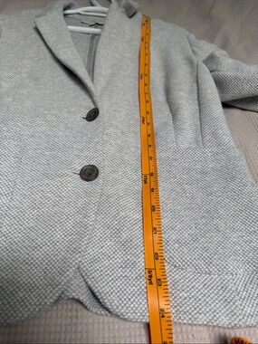 Talbots sz 12 Tailored gray casual coatigan blazer single breasted nice comfy